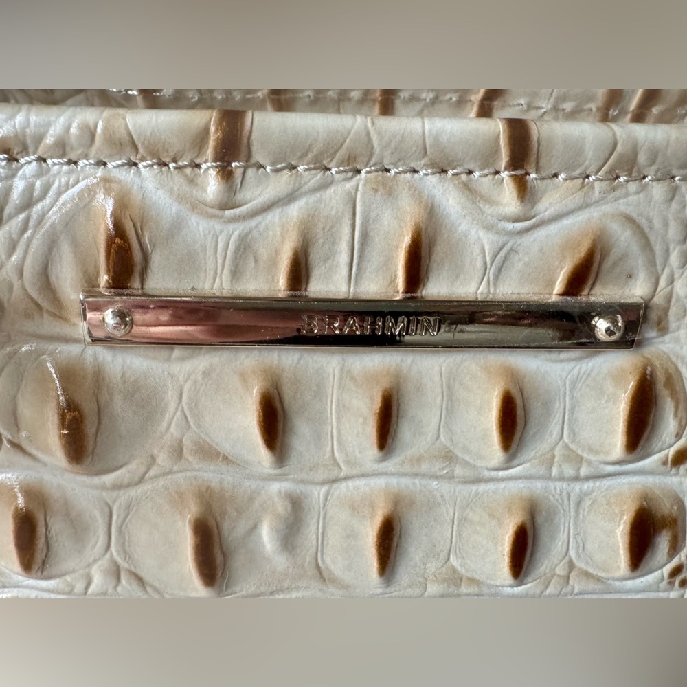 Brahmin Cream and Tan Tote Bag - Picture 7 of 11